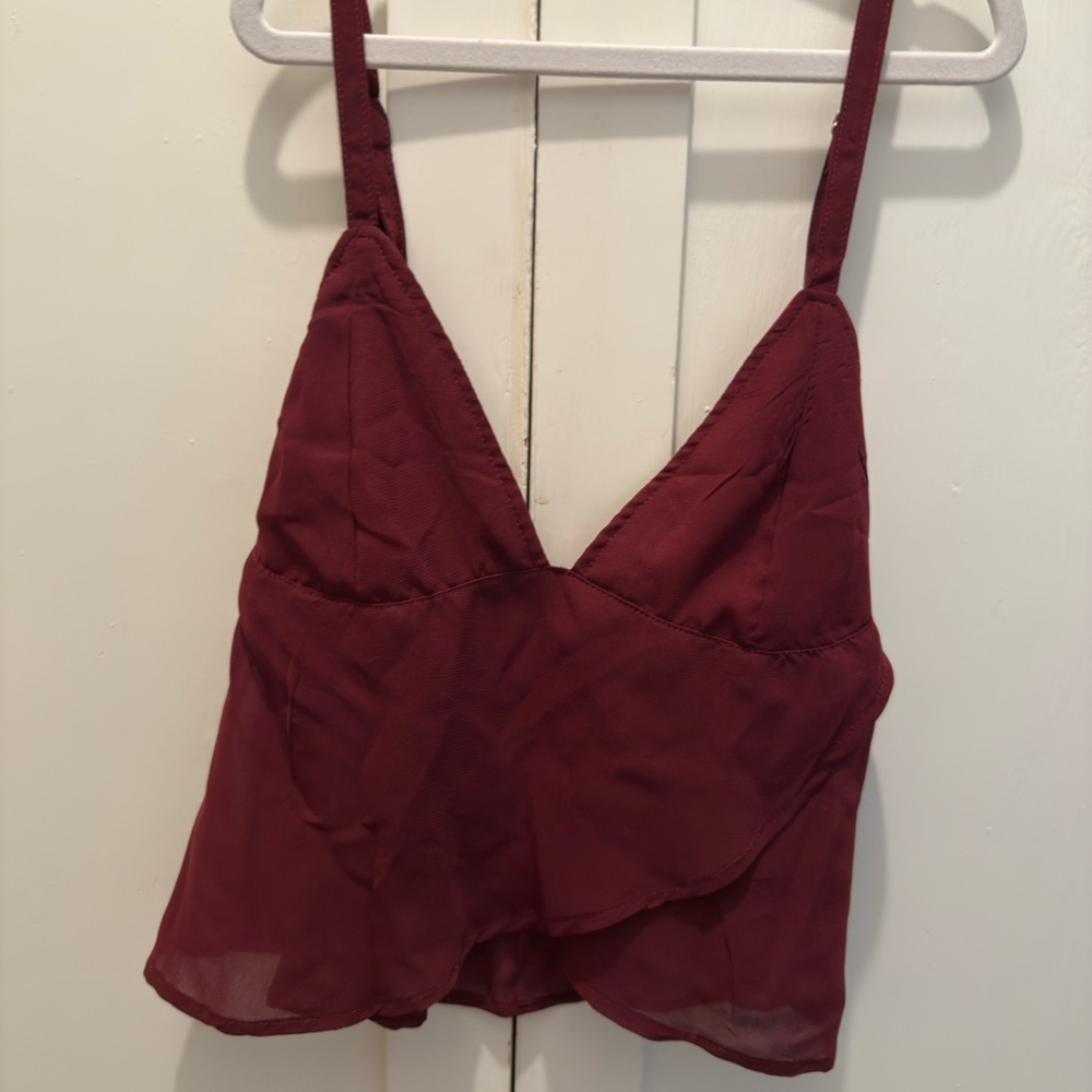 Burgundy Strappy Top